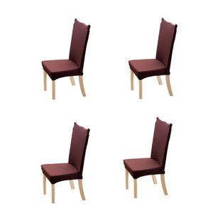 4-Pack Kitchen Chair Cover Slipcover Dark Brown